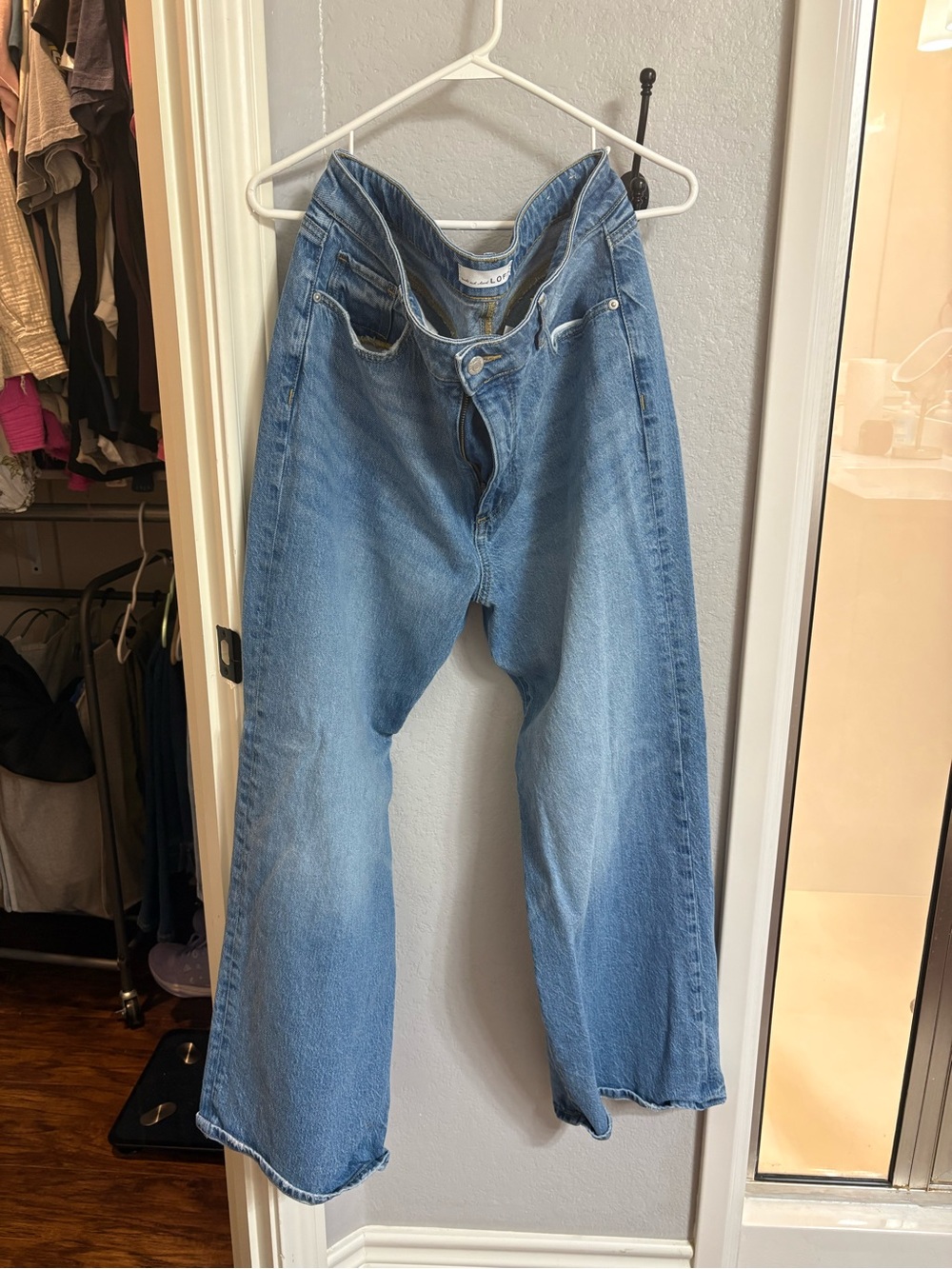 LOFT Light Blue Denim Curve Love Wide Leg Jean